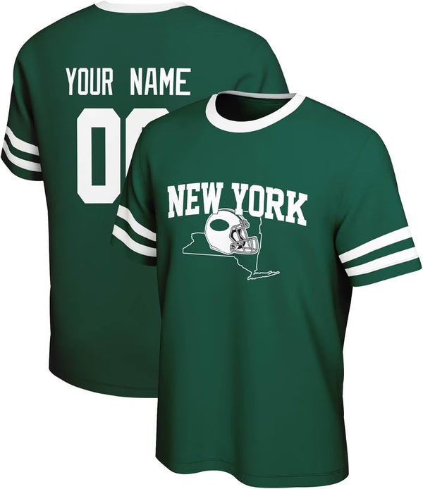 Camiseta KOPKOC New York J de cuello redondo y manga corta con nombre y número personalizados para hombres y jóvenes