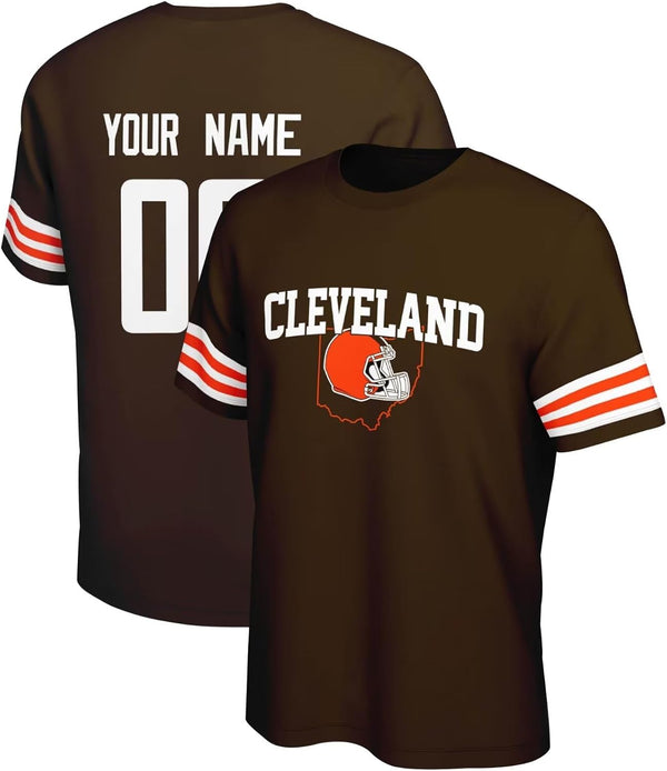 Camiseta KOPKOC Cleveland de cuello redondo y manga corta con nombre y número personalizados para hombres y jóvenes