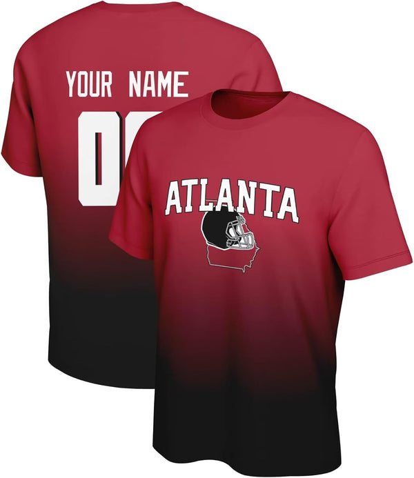 KOPKOC Atlanta T-Shirt Crewneck Short Sleeve Custom Name Number for Men Youth