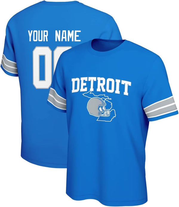 Camiseta KOPKOC Detroit de cuello redondo y manga corta con nombre y número personalizados para hombres y jóvenes