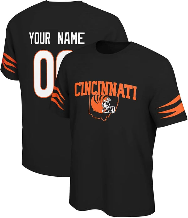 Camiseta KOPKOC Cincinnati de cuello redondo y manga corta con nombre y número personalizados para hombres y jóvenes