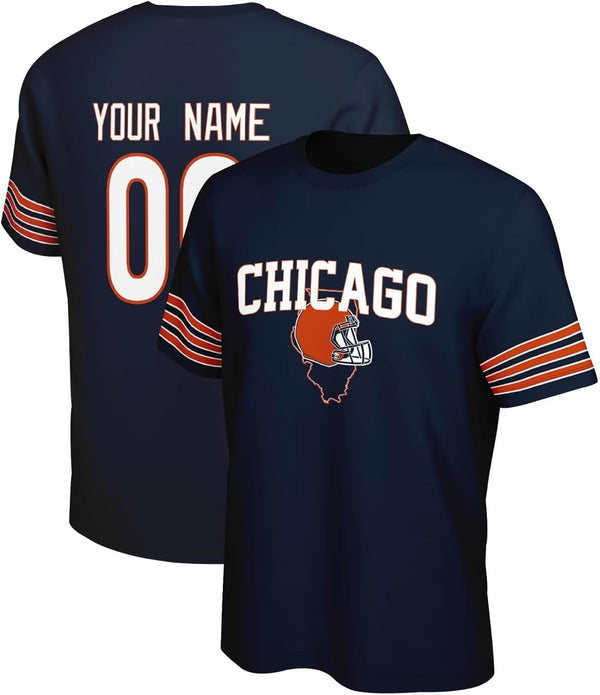 Camiseta KOPKOC Chicago de cuello redondo y manga corta con nombre y número personalizados para hombres y jóvenes