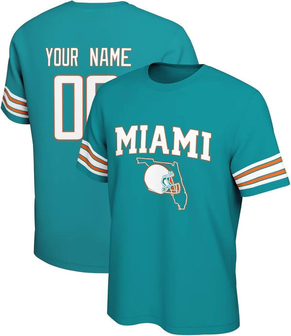 Camiseta KOPKOC Miami de cuello redondo y manga corta con nombre y número personalizados para hombres y jóvenes