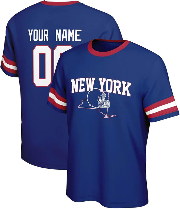 Camiseta KOPKOC New York G de cuello redondo y manga corta con nombre y número personalizados para hombres y jóvenes