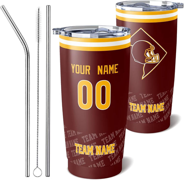 Taza de café KOPKOC Washington, vaso de viaje con nombre y número personalizados para hombres, mujeres y jóvenes.