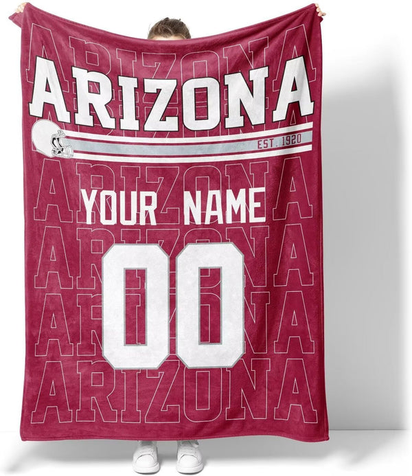Manta KOPKOC Arizona para hombres, mujeres y niños, con nombre y número personalizados.