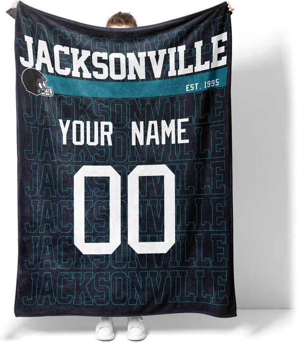 Manta KOPKOC Jacksonville para hombres, mujeres y niños, regalo personalizado con nombre y número