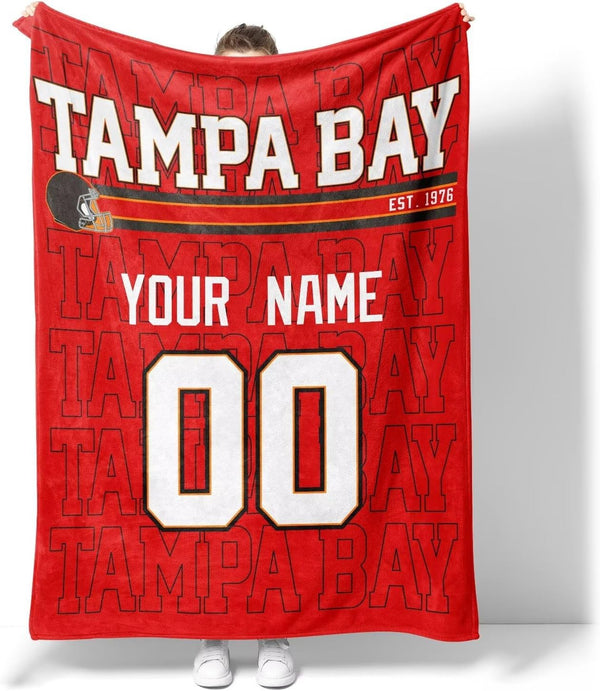 Manta KOPKOC Tampa Bay para hombres, mujeres y niños, regalo personalizado con nombre y número