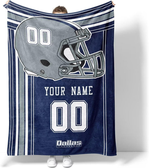 Manta KOPKOC Dallas, regalo para hombres, mujeres y jóvenes, manta personalizada con nombre y número.