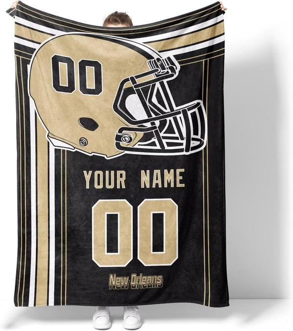 Manta KOPKOC de Nueva Orleans, regalo para hombres, mujeres y jóvenes, manta personalizada con nombre y número.