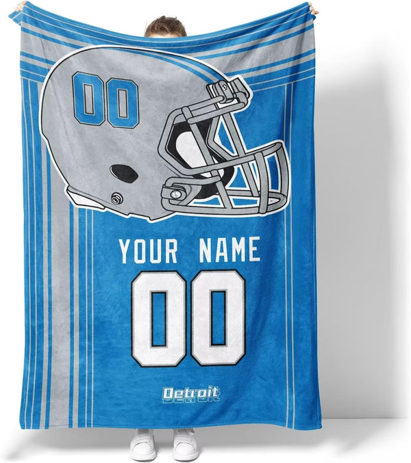 Manta KOPKOC Detroit, regalo para hombres, mujeres y jóvenes, manta personalizada con nombre y número.