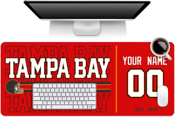 Alfombrilla de ratón KOPKOC Tampa Bay personalizada con nombre y número para escritorio, ideal como regalo para hombres, mujeres y jóvenes.