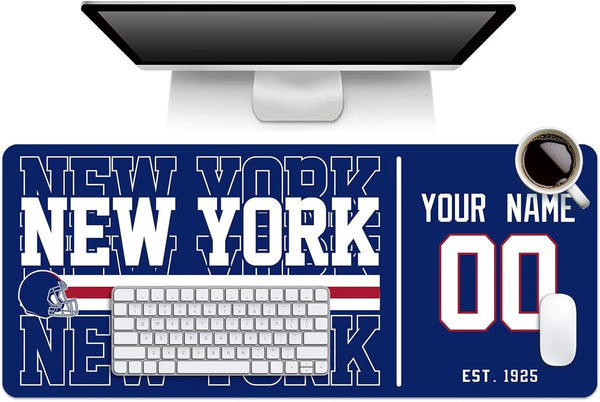 Alfombrilla de ratón KOPKOC New York G con nombre y número personalizados para escritorio, ideal para hombres, mujeres y jóvenes.