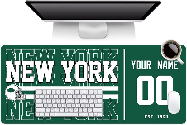 Alfombrilla de ratón KOPKOC New York J con nombre y número personalizados para escritorio, ideal como regalo para hombres, mujeres y jóvenes.