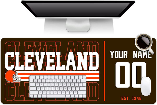 Alfombrilla de ratón KOPKOC Cleveland con nombre y número personalizados para escritorio, ideal para hombres, mujeres y jóvenes.