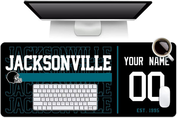 Alfombrilla de ratón KOPKOC Jacksonville con nombre y número personalizados para escritorio, ideal como regalo para hombres, mujeres y jóvenes.