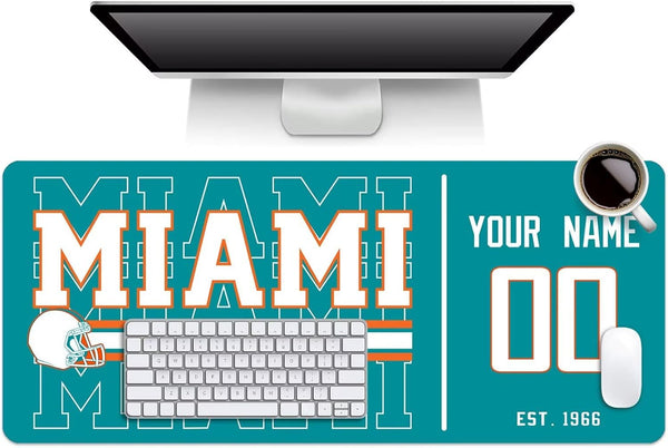 Alfombrilla de ratón KOPKOC Miami con nombre y número personalizados para escritorio, ideal para hombres, mujeres y jóvenes.