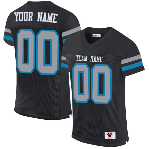 Camiseta de fútbol KOPKOC Carolina, cuello en V, manga corta, estilo personalizado, nombre y número, para hombres, jóvenes y mujeres, regalo