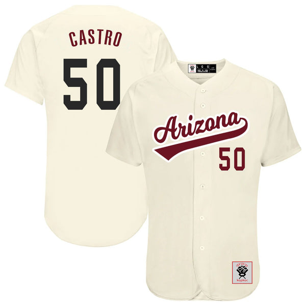 Kopkoc  Arizona White Castro 50 Baseball  Stitched Jerseys