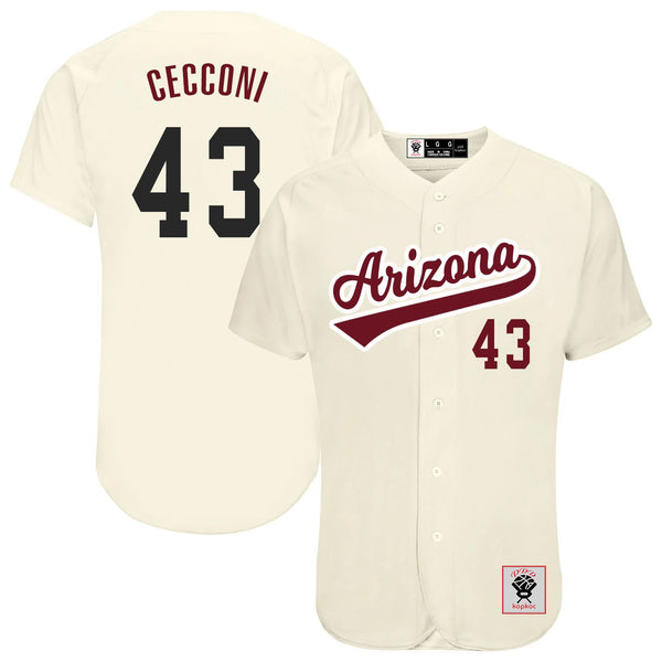 Kopkoc  Arizona White Cecconi 43 Baseball  Stitched Jerseys