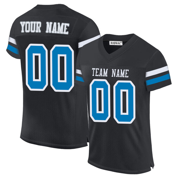 Camiseta de fútbol KOPKOC Detroit, cuello en V, manga corta, color negro, estilo personalizado, nombre y número, para hombres, jóvenes y mujeres, regalo