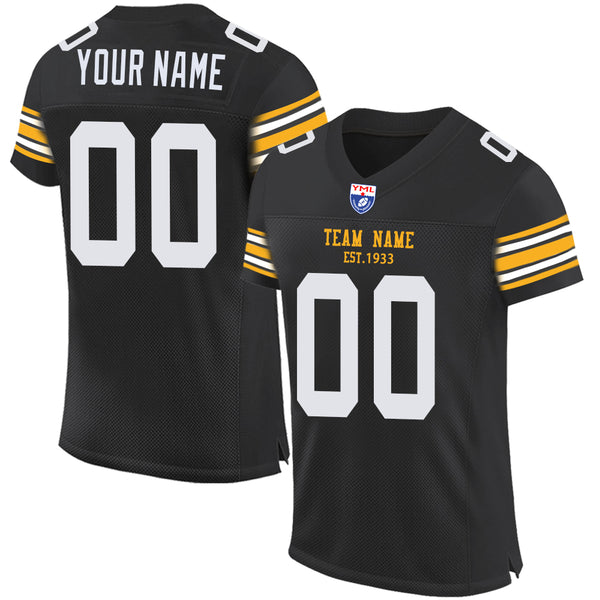 Camiseta de fútbol americano KOPKOC Pittsburgh de manga corta con cuello en V y nombre personalizado para hombres, jóvenes y mujeres.