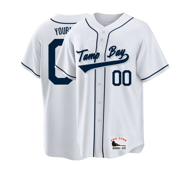Camiseta de béisbol KOPKOC Tampa Bay de manga corta con cuello en V y nombre y número personalizados para hombres, jóvenes y mujeres. Regalos.