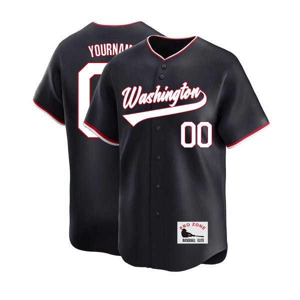 Camiseta de béisbol KOPKOC Washington de manga corta con cuello en V y nombre y número personalizados para hombres, jóvenes y mujeres. Regalos.