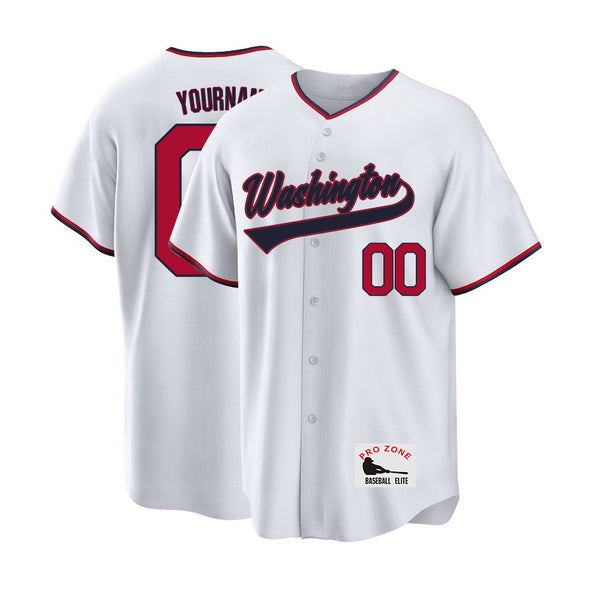 Camiseta de béisbol KOPKOC Washington de manga corta con cuello en V y nombre y número personalizados para hombres, jóvenes y mujeres. Regalos.