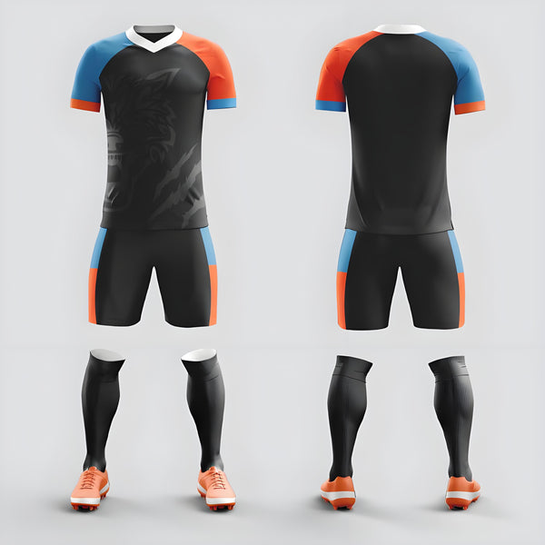 16-Full Body Soccer Suit Set Team Competition Training Team Uniform Adult Short Sleeve Sports