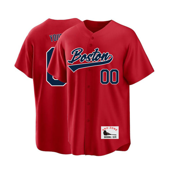 Camiseta de béisbol KOPKOC Boston de manga corta con cuello en V y nombre y número personalizados para hombres, jóvenes y mujeres. Regalos.
