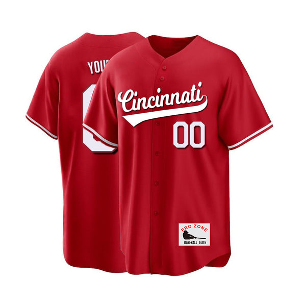 Camiseta de béisbol KOPKOC Cincinnati de manga corta con cuello en V y nombre y número personalizados para hombres, jóvenes y mujeres. Regalos.