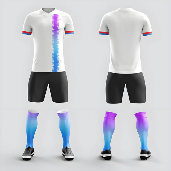 4-Full Body Soccer Suit Set Team Competition Training Team Uniform Adult Short Sleeve Sports