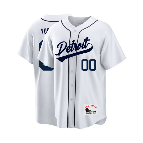 Camiseta de béisbol KOPKOC Detroit de manga corta con cuello en V y nombre y número personalizados para hombres, jóvenes y mujeres. Regalos.