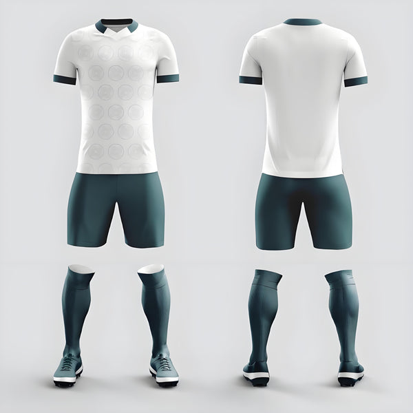 1-Full Body Soccer Suit Set Team Competition Training Team Uniform Adult Short Sleeve Sports