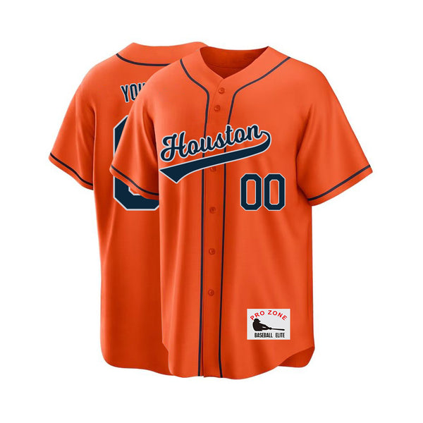 Camiseta de béisbol KOPKOC Houston de manga corta con cuello en V y nombre y número personalizados para hombres, jóvenes y mujeres. Regalos.