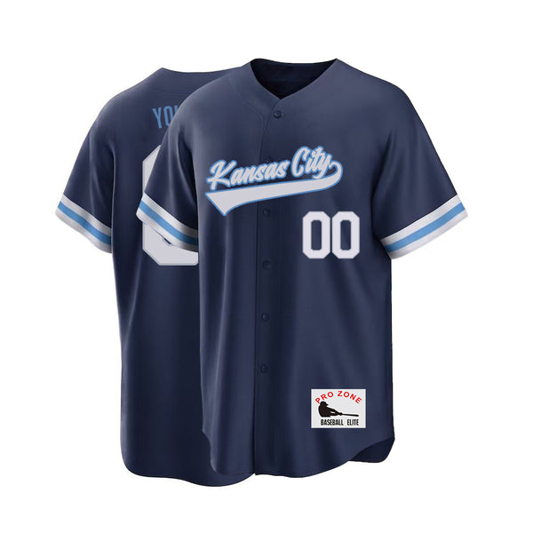 Camiseta de béisbol KOPKOC Kansas City de manga corta con cuello en V y nombre y número personalizados para hombres, jóvenes y mujeres. Regalos.