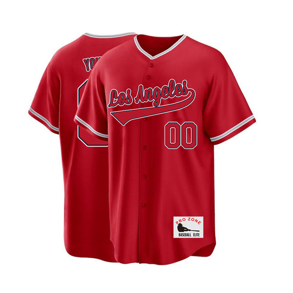 Camiseta de béisbol KOPKOC Los Ángeles de manga corta con cuello en V y nombre y número personalizados para hombres, jóvenes y mujeres. Regalos.