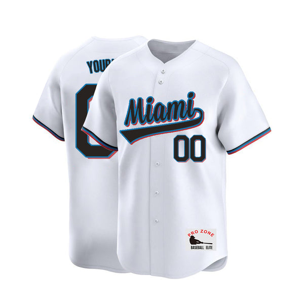 Camiseta de béisbol KOPKOC Miami de manga corta con cuello en V y nombre y número personalizados para hombres, jóvenes y mujeres. Regalos.