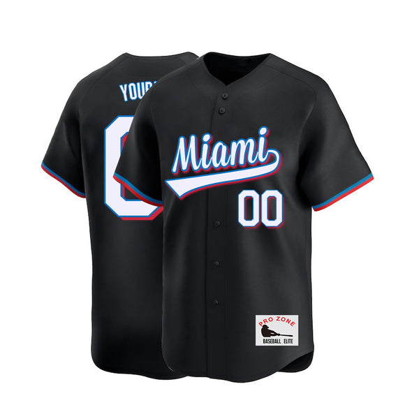 Camiseta de béisbol KOPKOC Miami de manga corta con cuello en V y nombre y número personalizados para hombres, jóvenes y mujeres. Regalos.