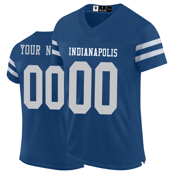 Camiseta de fútbol KOPKOC de Indianápolis, cuello en V, manga corta, estilo personalizado, nombre y número, para hombres, jóvenes y mujeres, regalo