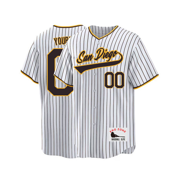 Camiseta de béisbol KOPKOC San Diego de manga corta con cuello en V y nombre y número personalizados para hombres, jóvenes y mujeres. Regalos.