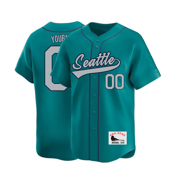 Camiseta de béisbol KOPKOC Seattle de manga corta con cuello en V y nombre y número personalizados para hombres, jóvenes y mujeres. Regalos.