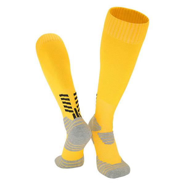 Elastic soccer socks for adults and children's sports training socks, non-slip towel bottom socks, long tube sports socks